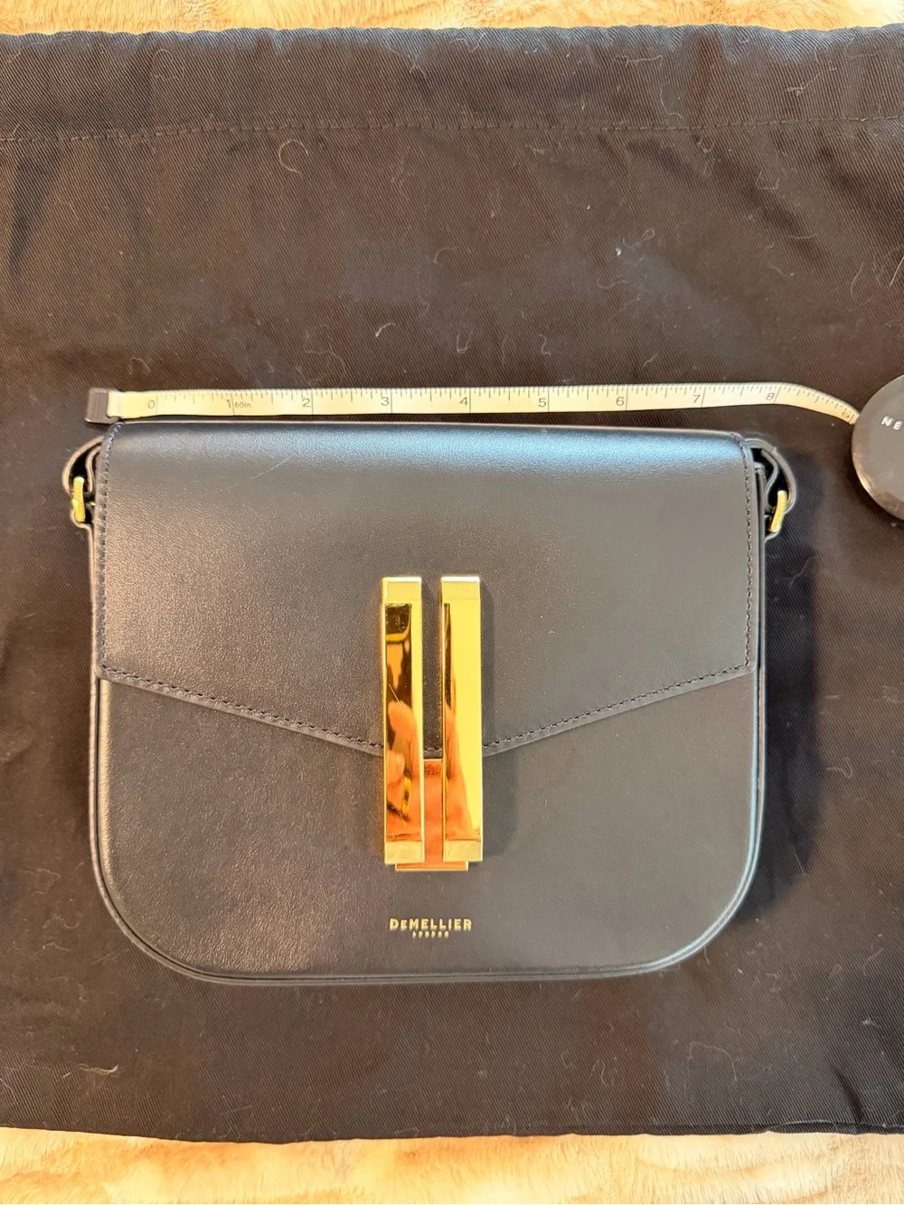 DeMellier Vancouver Small Smooth Black Leather Crossbody NWT